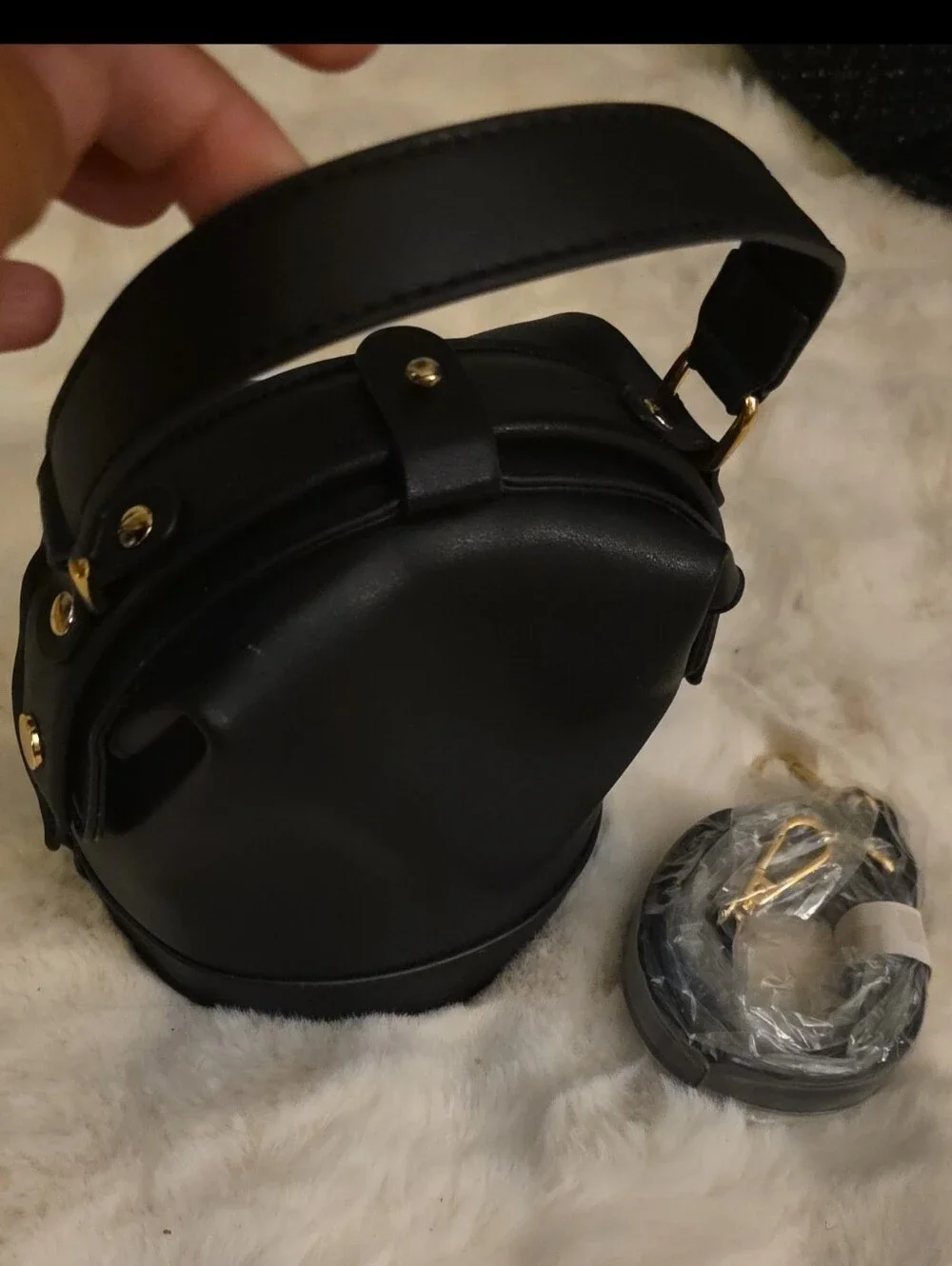NWOT Small Black Top Closure Sachel with Top Handle Longer Strap Included